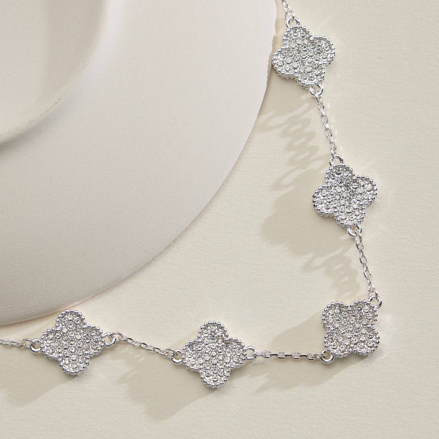 Gold Pavé Sparkling Petal Necklace SVCL ONE