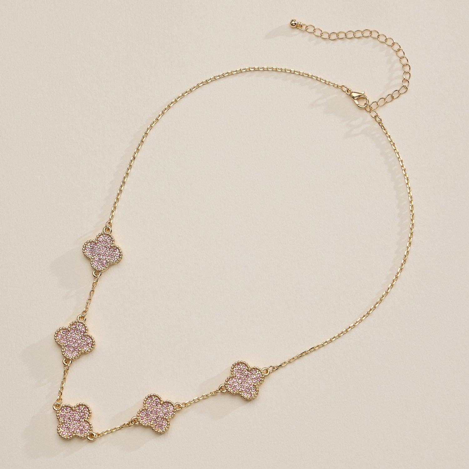 Gold Pavé Sparkling Petal Necklace