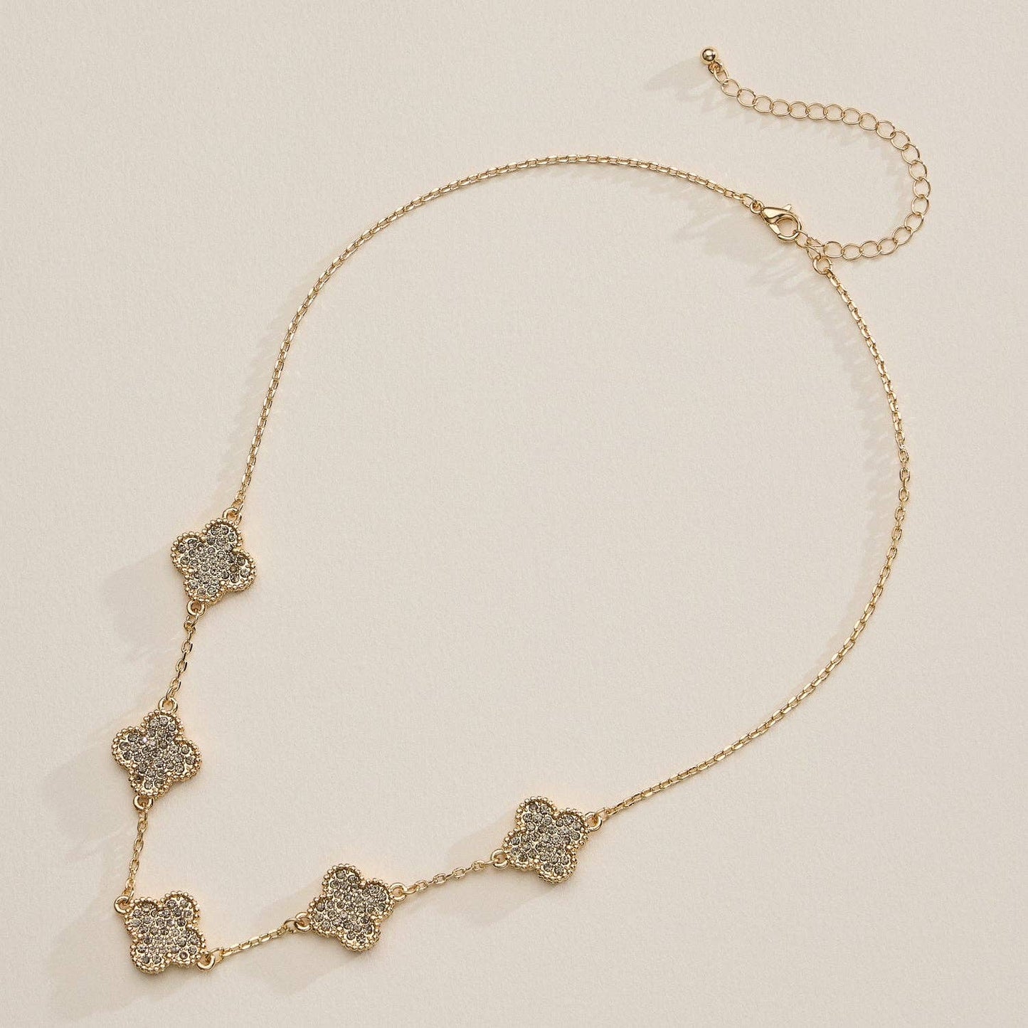 Gold Pavé Sparkling Petal Necklace