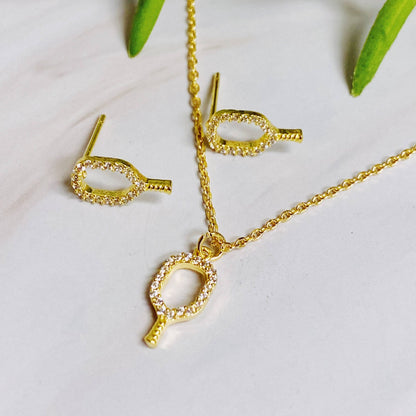 Gold Plated Club Pickleball Earrings Lightweight Racket Outline, Elegant Everyday Sports Jewelry, Unique Gift for Pickleball Players & Fans - Nifty Decor & More