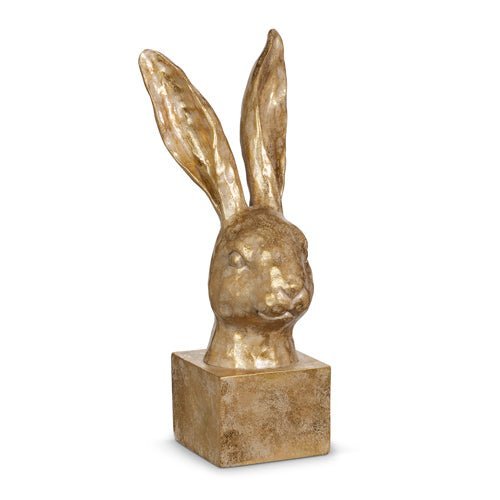 Gold Rabbit Bust - 12.75" Decorative Sculpture, Unique Home Decor, Elegant Animal Figurine, Perfect Gift for Rabbit Lovers - Nifty Decor & More