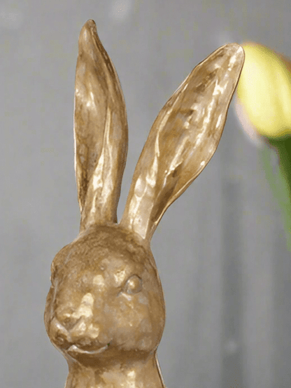 Gold Rabbit Bust - 12.75" Decorative Sculpture, Unique Home Decor, Elegant Animal Figurine, Perfect Gift for Rabbit Lovers - Nifty Decor & More