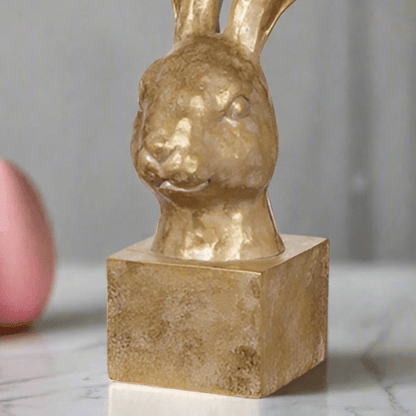 Gold Rabbit Bust - 12.75" Decorative Sculpture, Unique Home Decor, Elegant Animal Figurine, Perfect Gift for Rabbit Lovers - Nifty Decor & More