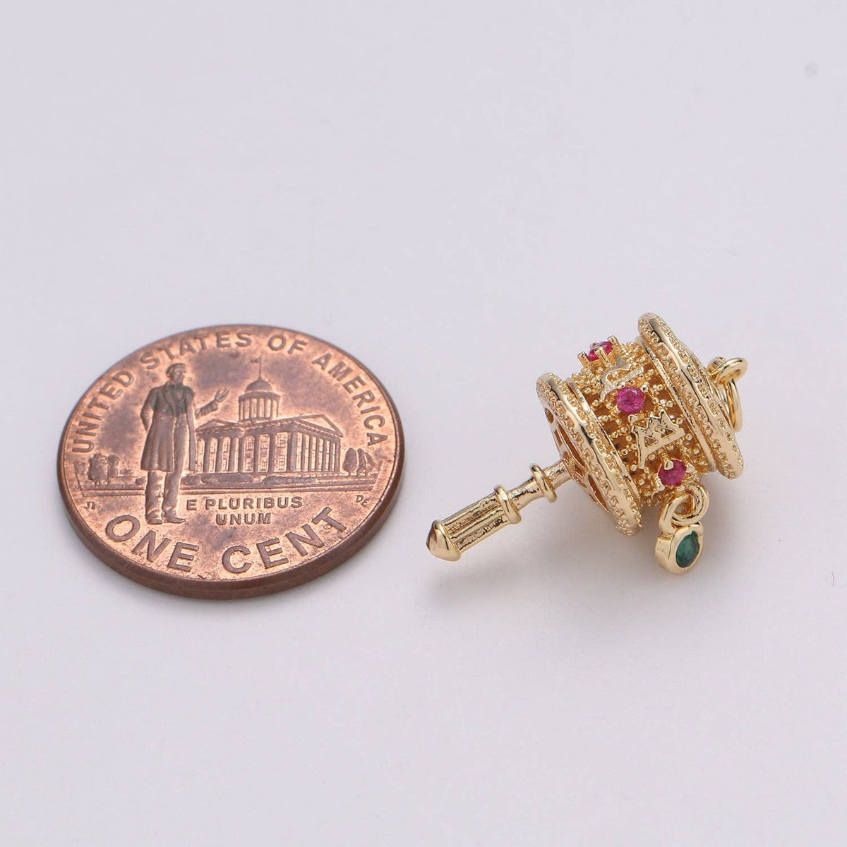 Gold Rattle Charm Dainty D - 780 - Nifty Decor & More