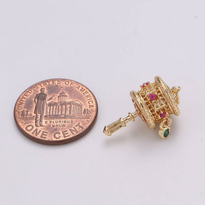 Gold Rattle Charm Dainty D - 780 - Nifty Decor & More