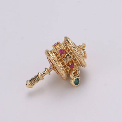 Gold Rattle Charm Dainty D - 780 - Nifty Decor & More