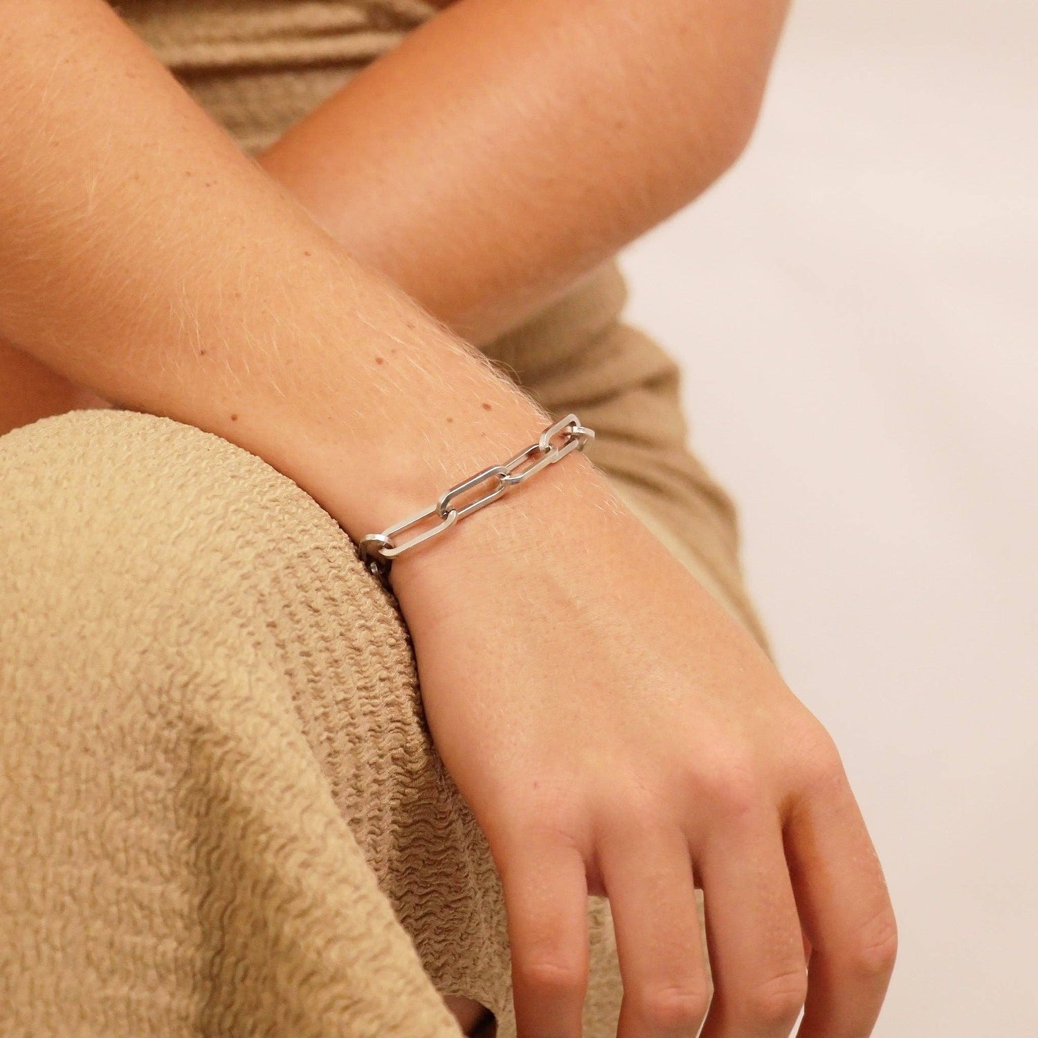 Gold Stainless Steel Paperclip Chain Bracelet + Extension - Nifty Decor & More