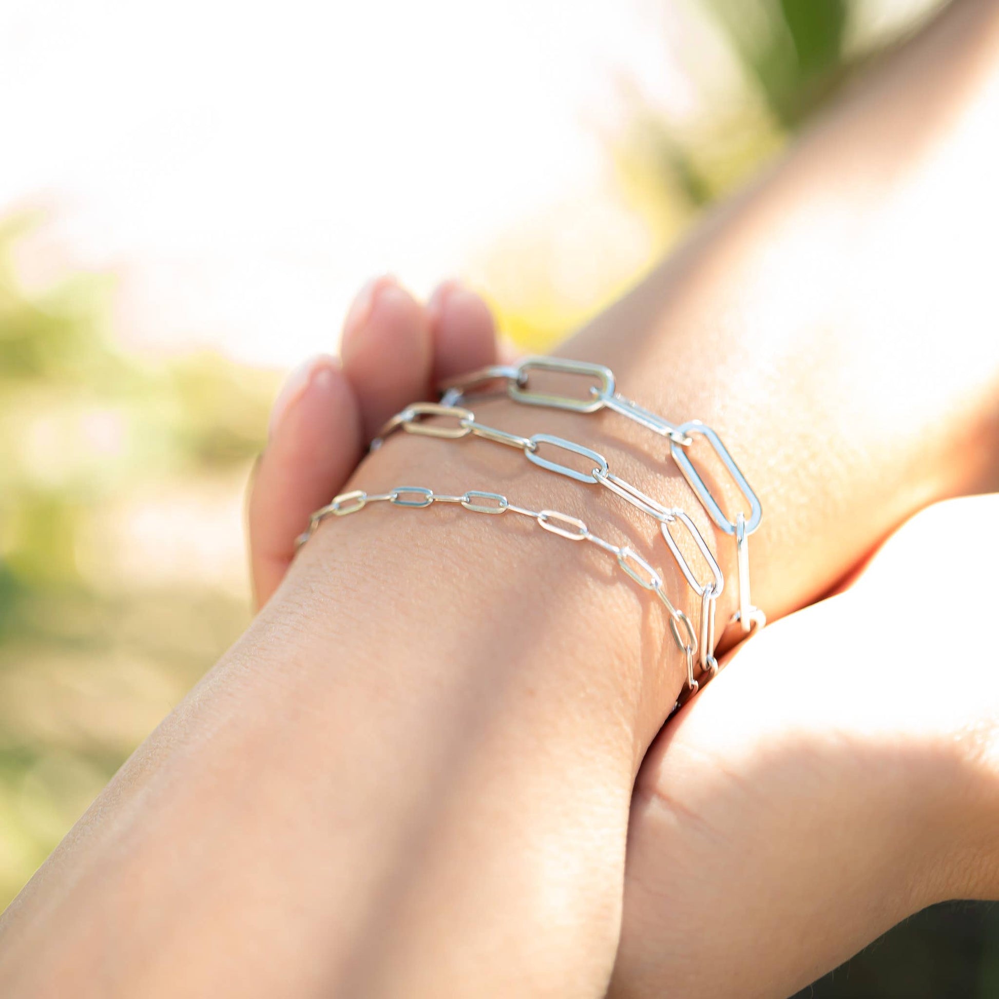 Gold Stainless Steel Paperclip Chain Bracelet + Extension: Stainless / 2.5mm - Nifty Decor & More