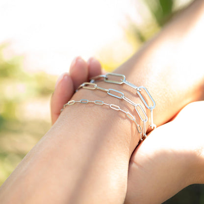Gold Stainless Steel Paperclip Chain Bracelet + Extension: Stainless / 2.5mm - Nifty Decor & More