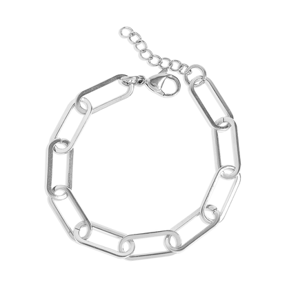 Gold Stainless Steel Paperclip Chain Bracelet + Extension: Stainless / 2.5mm - Nifty Decor & More