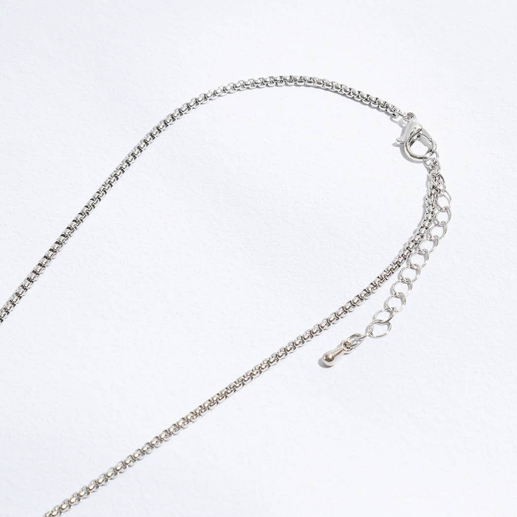Gold Tone Outline CZ Clover Pendant Necklace - Nifty Decor & More