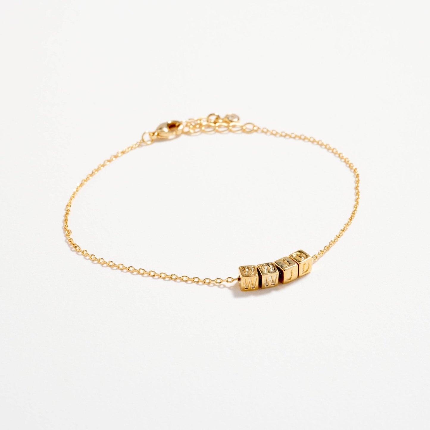 Gold WWJD Bracelet – Inspirational Letter Chain - Nifty Decor & More