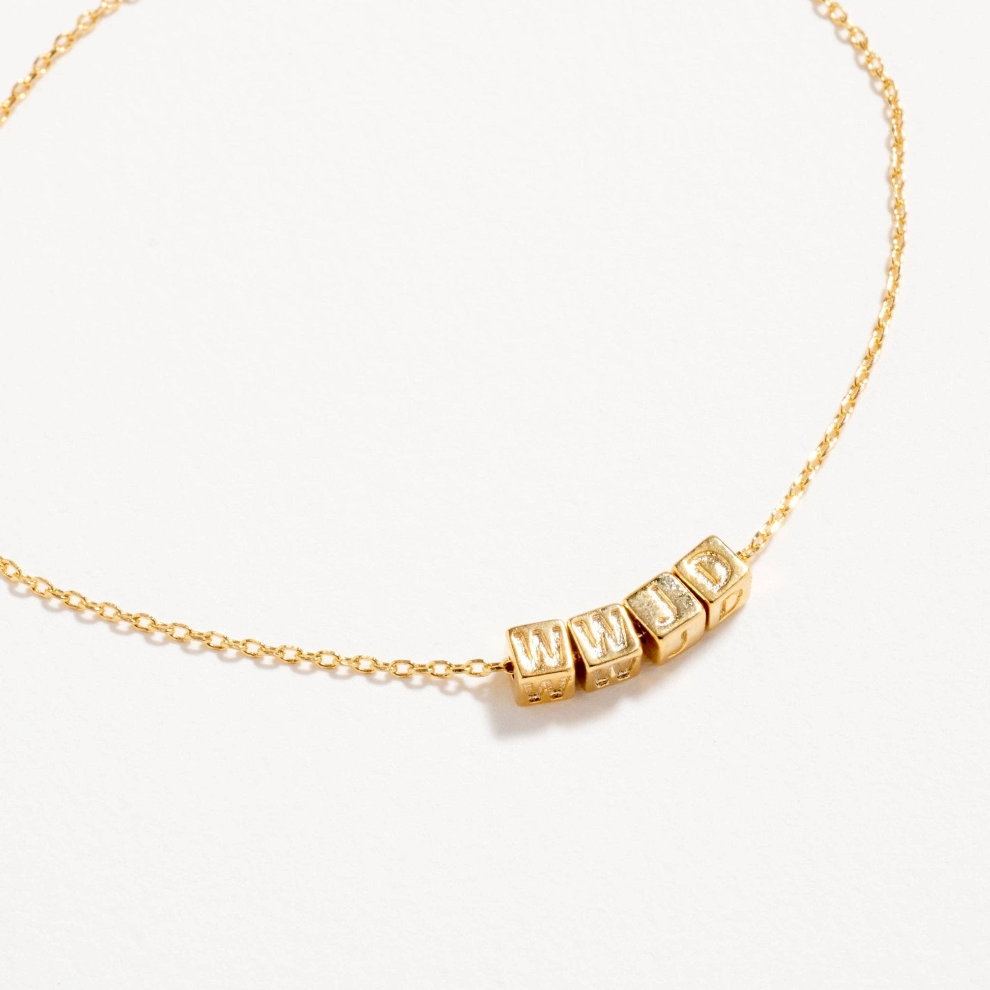 Gold WWJD Bracelet – Inspirational Letter Chain - Nifty Decor & More