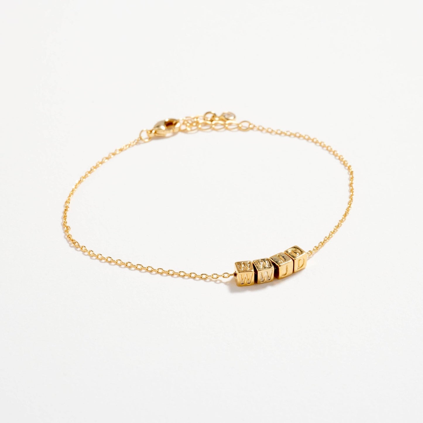 Gold WWJD Bracelet – Inspirational Letter Chain GD ONE