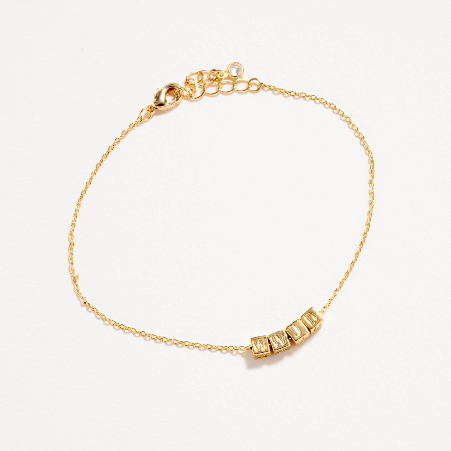 Gold WWJD Bracelet – Inspirational Letter Chain