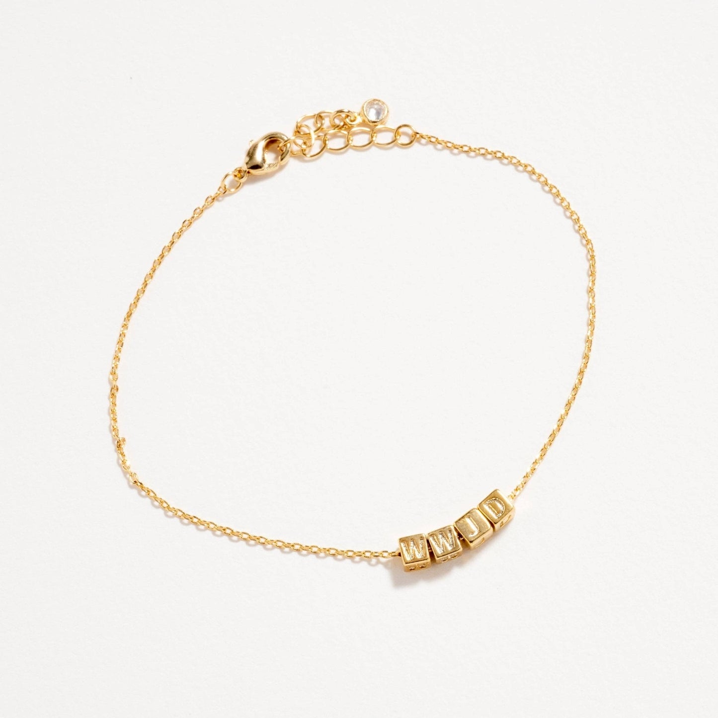 Gold WWJD Bracelet – Inspirational Letter Chain - Nifty Decor & More