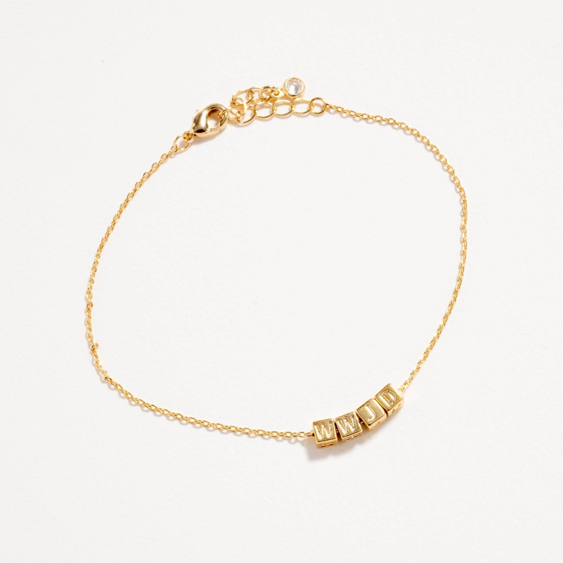 Gold WWJD Bracelet – Inspirational Letter Chain - Nifty Decor & More