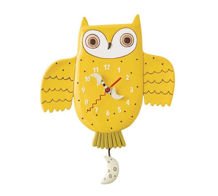 Golden Hoot Wall Clock - Nifty Decor & More