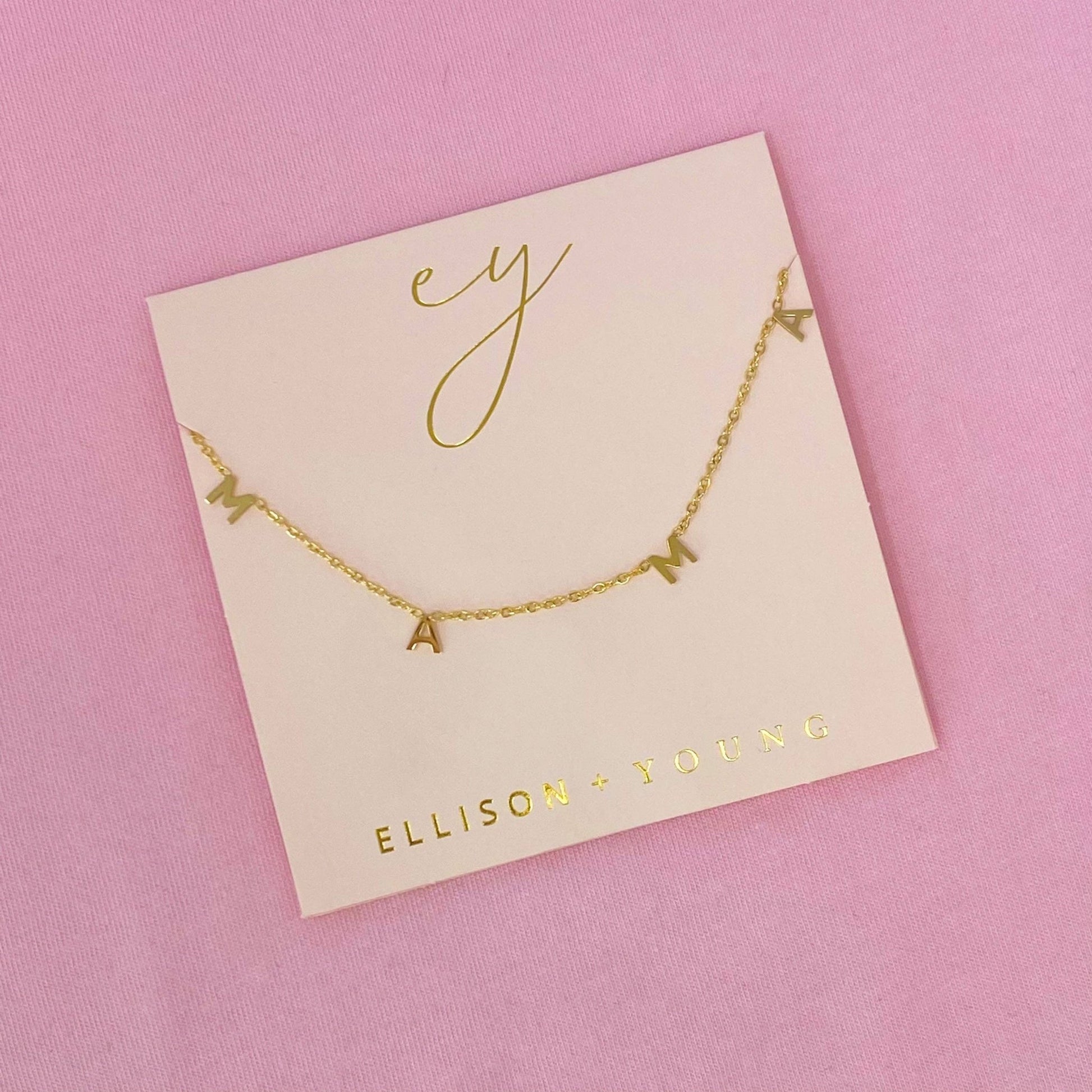 Golden Mama Necklace, Chic Gold Jewelry to Celebrate Motherhood, Ideal Gift for Mom or Baby Shower - Nifty Decor & More