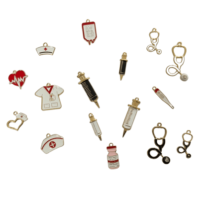 Golden Nurse Pendant Charms, Elegant and Shiny, Perfect for Jewelry Making, Nurse Appreciation Gift - Nifty Decor & More