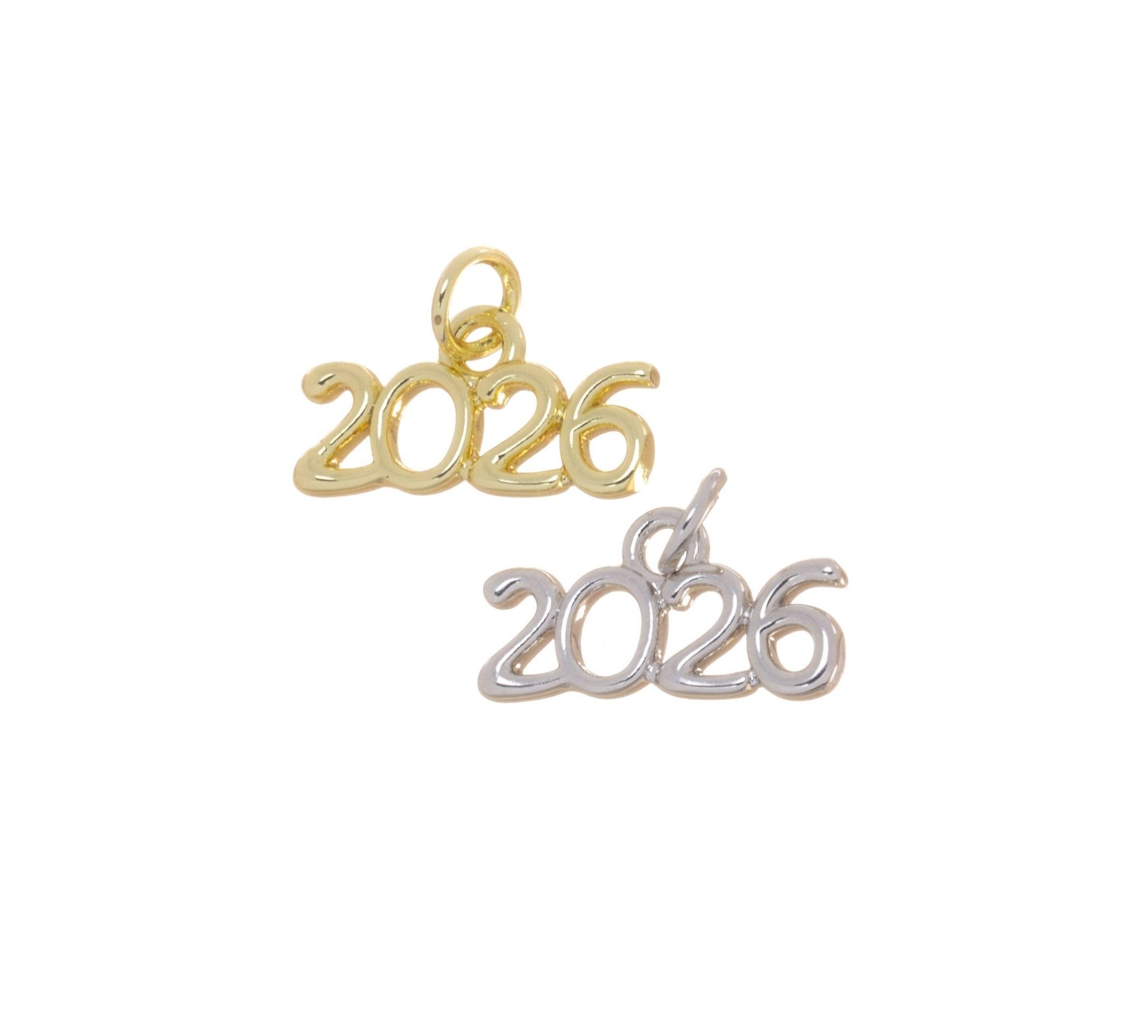 Gold/Silver 2026 Year Pendant Graduation Charm for Jewelry - Nifty Decor & More