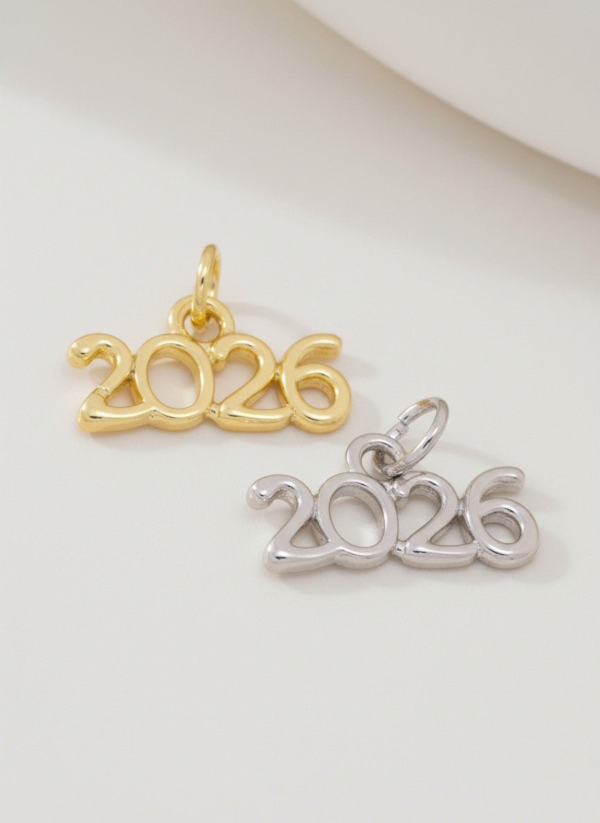 Gold/Silver 2026 Year Pendant Graduation Charm for Jewelry - Nifty Decor & More