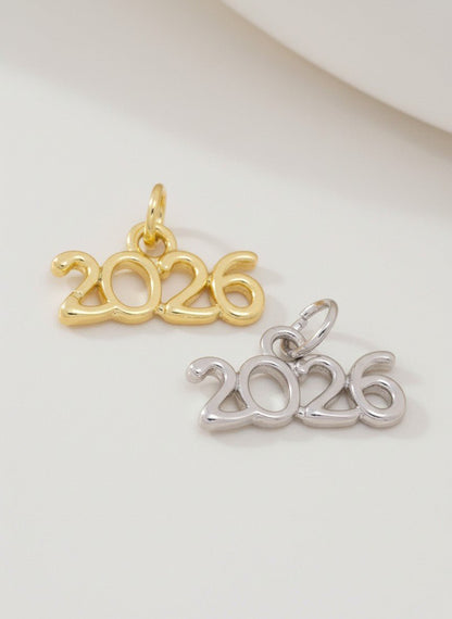Gold/Silver 2026 Year Pendant Graduation Charm for Jewelry - Nifty Decor & More