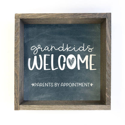 Grandkids Welcome Sign | Adorable Home Decor for Grandparents | Family & Kids Wall Art | Perfect Gift for Grandparents' Home - Nifty Decor & More