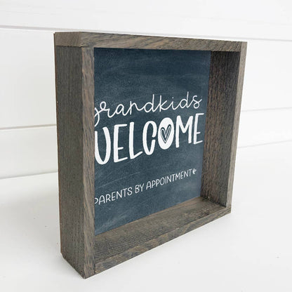 Grandkids Welcome Sign | Adorable Home Decor for Grandparents | Family & Kids Wall Art | Perfect Gift for Grandparents' Home - Nifty Decor & More