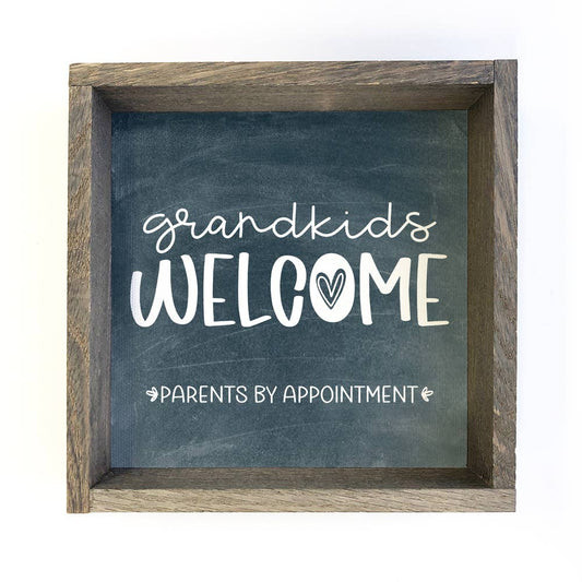 Grandkids Welcome Sign | Adorable Home Decor for Grandparents | Family & Kids Wall Art | Perfect Gift for Grandparents' Home
