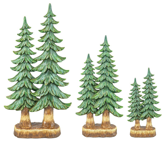 Green Pine Tree Set of 3