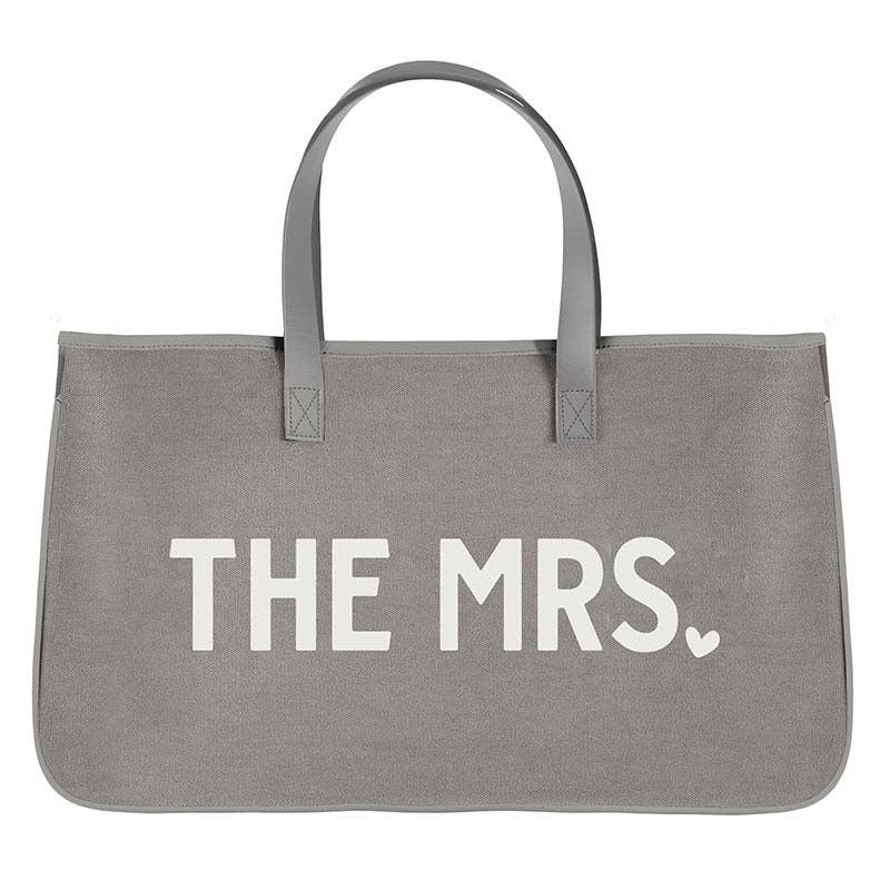 Grey Canvas Tote - The Mrs. - Nifty Decor & More