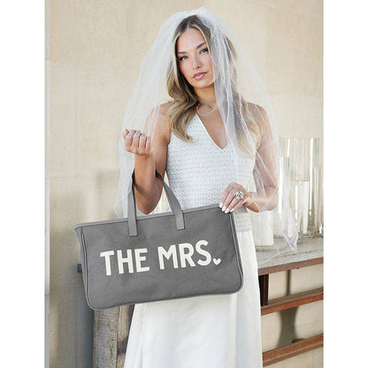Grey Canvas Tote - The Mrs. - Nifty Decor & More