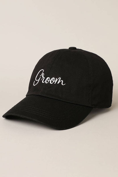 Groom Baseball Cap, Embroidered Lettering, Perfect Wedding & Bachelor Party Accessory, Groom Gift Groom