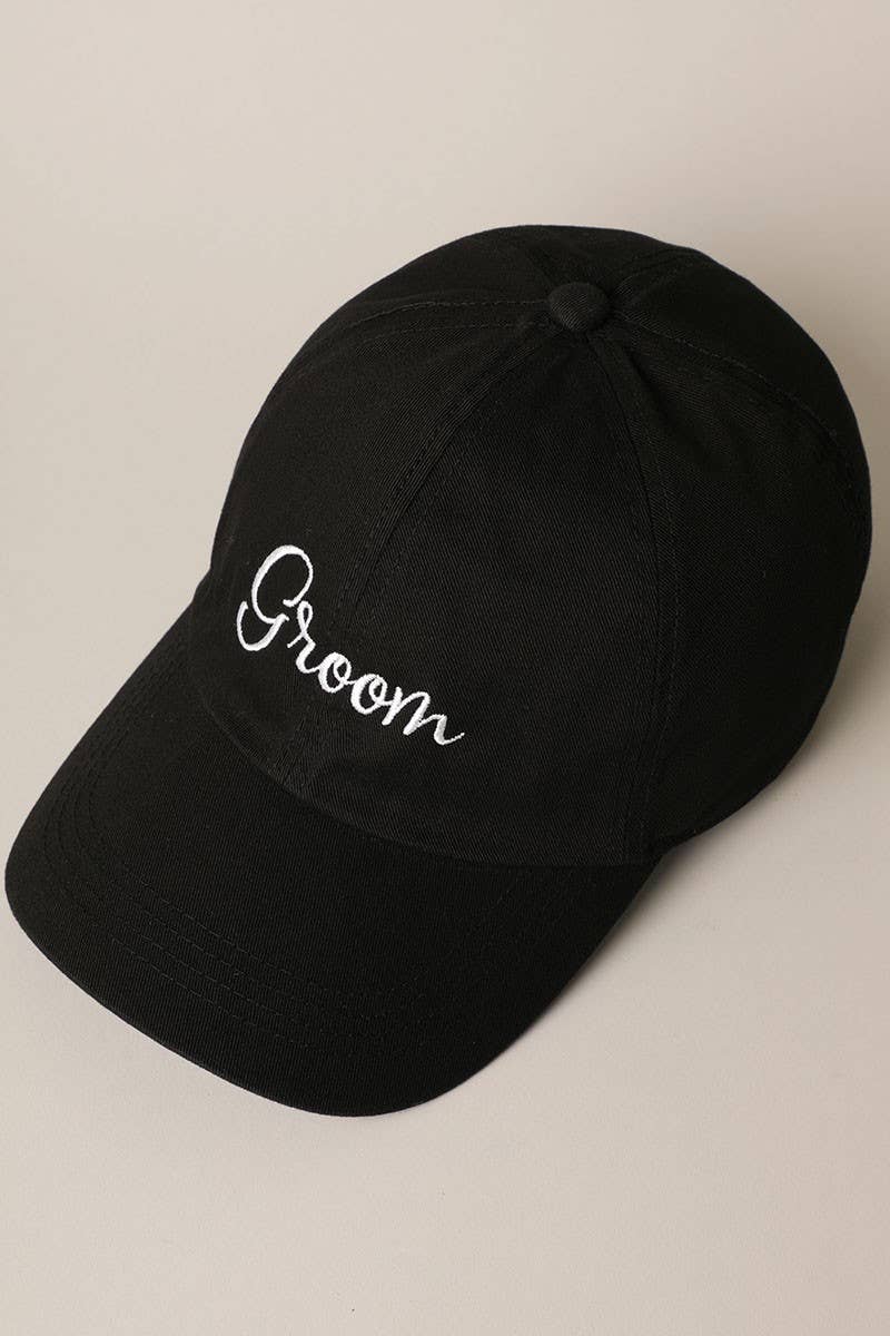 Groom Baseball Cap, Embroidered Lettering, Perfect Wedding & Bachelor Party Accessory, Groom Gift Groom
