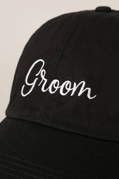 Groom Baseball Cap, Embroidered Lettering, Perfect Wedding & Bachelor Party Accessory, Groom Gift Groom