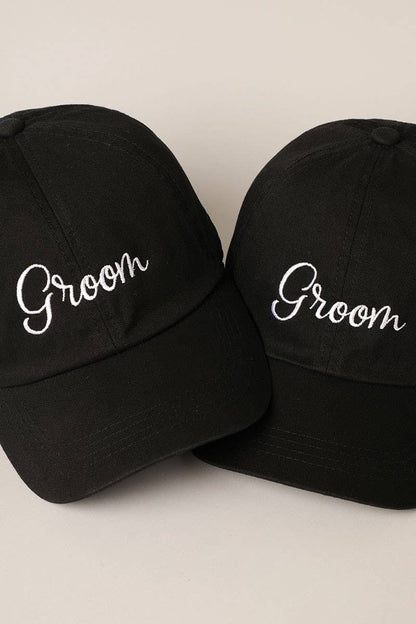 Groom Baseball Cap, Embroidered Lettering, Perfect Wedding & Bachelor Party Accessory, Groom Gift Groom
