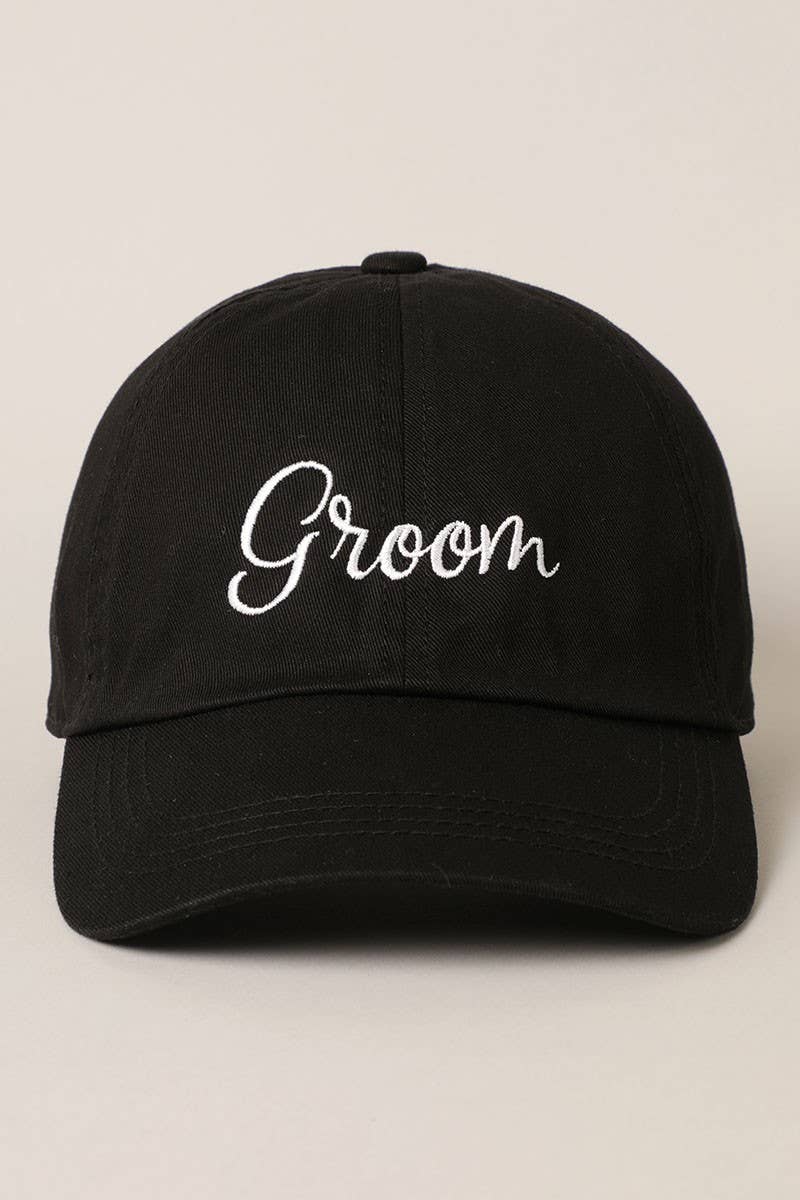 Groom Baseball Cap, Embroidered Lettering, Perfect Wedding & Bachelor Party Accessory, Groom Gift Groom