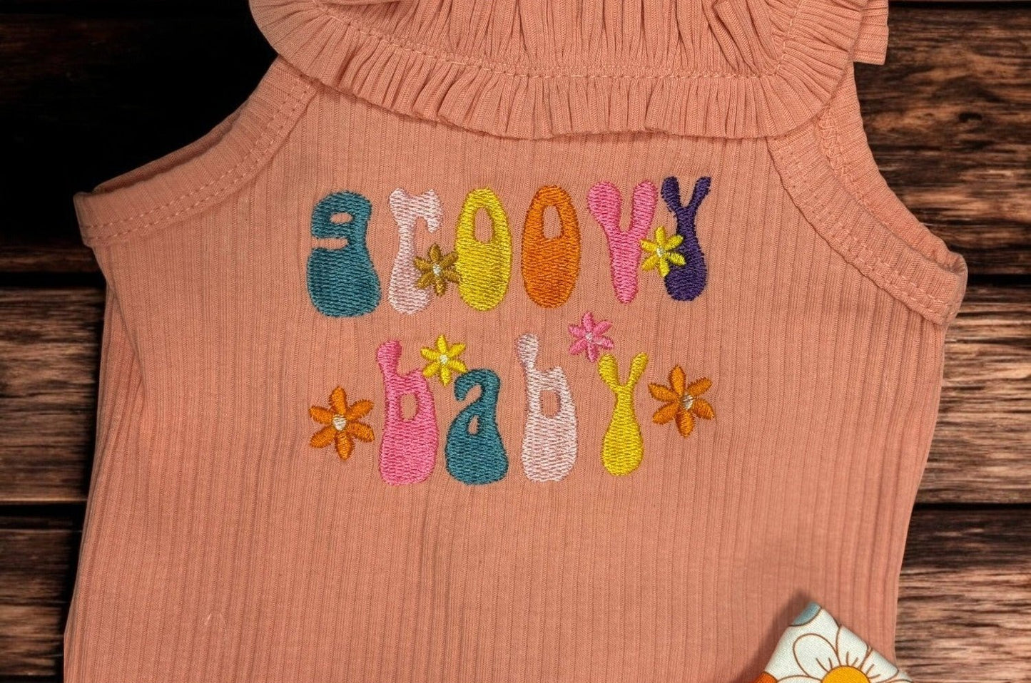 Groovy Baby Onesie Set, Flower Power Romper & Headband, Cute Baby Outfit, Trendy Baby Gift - Nifty Decor & More