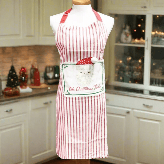 Guess and Company - Oh Christmas Treats Ticking Apron - Nifty Decor & More