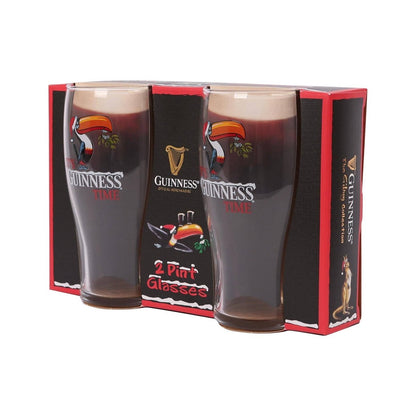 Guinness 2 Piece Toucan Christmas Pint Glass Set - Nifty Decor & More