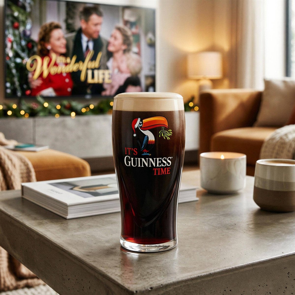 Guinness 2 Piece Toucan Christmas Pint Glass Set - Nifty Decor & More