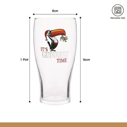 Guinness 2 Piece Toucan Christmas Pint Glass Set - Nifty Decor & More