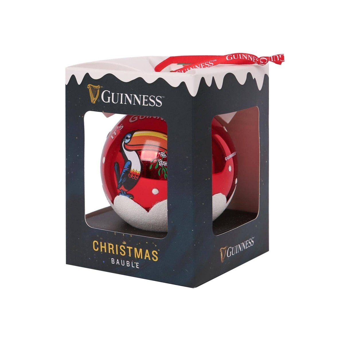 Guinness Toucan Christmas Bauble - 8cm - Red - Nifty Decor & More
