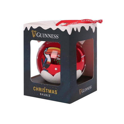 Guinness Toucan Christmas Bauble - 8cm - Red - Nifty Decor & More