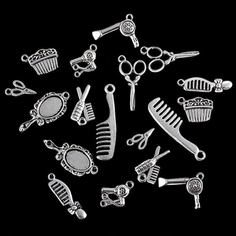 Hairdresser Pendant Charms, Cute Miniature Salon Tools Jewelry, Perfect Gift for Stylists and Beauty Lovers - Nifty Decor & More