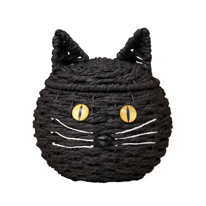 Halloween Black Cat Shaped Handwoven Basket - Nifty Decor & More