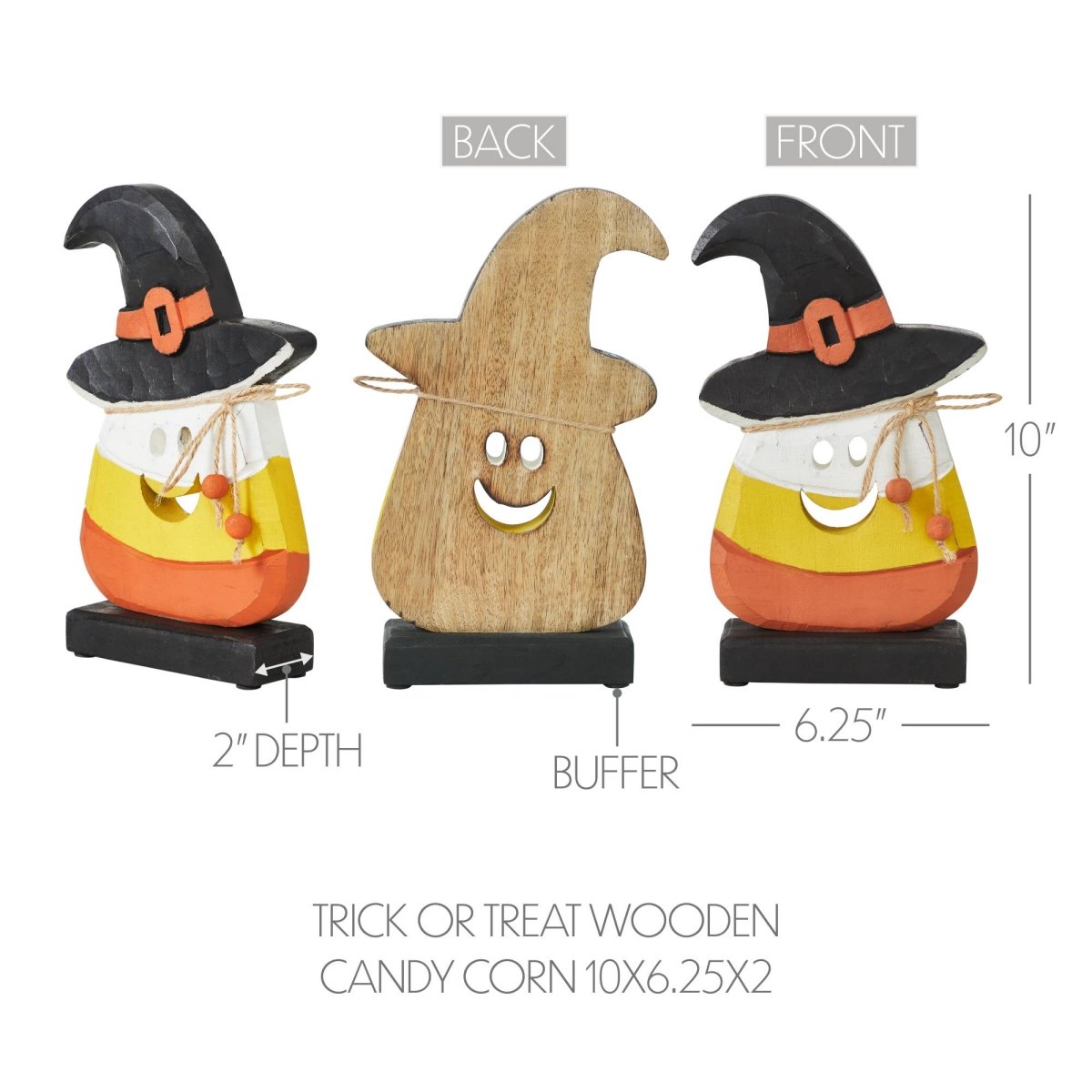 Halloween Candy Corn Figurine Witch Hat Fall Farmhouse Decor - Nifty Decor & More