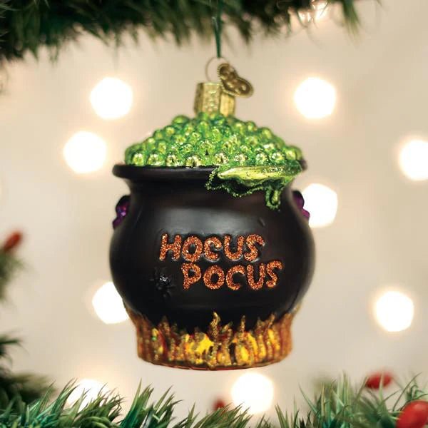 ld World Christmas Halloween Cauldron Ornament - Bubbling Green Potion
