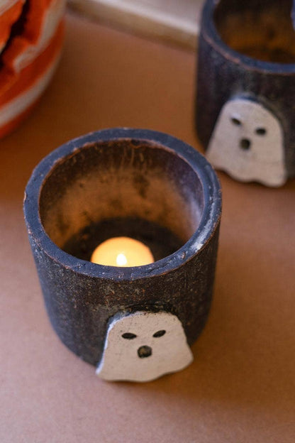 Halloween Ghost Clay Candle holder - Nifty Decor & More